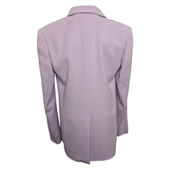 Tibi Steward Lavender Light Purple Oversized Double Breasted Crepe Blazer 4 - Picture 5 of 13